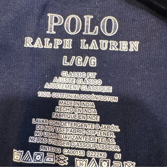 Polo Ralph Lauren Mens Short Sleeve Tee T-Shirt Polo Navy Blue Size L - Picture 5 of 8